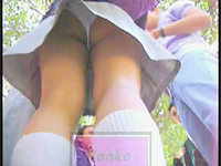 The long legs wrapped in golfs and fresh panty look unbelievable up the short schoolgirl skirt!